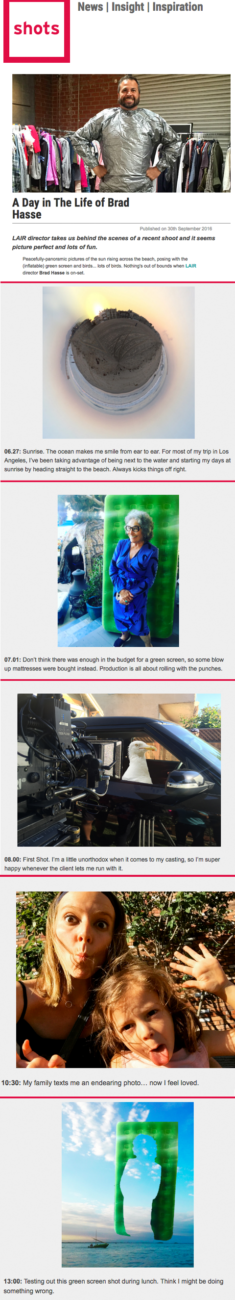 Shots Magazine feature on Brad Hasse, page one